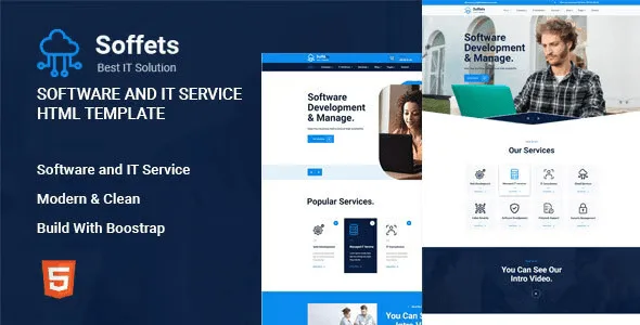 Soffets IT Services HTML template homepage preview for software and SaaS websites