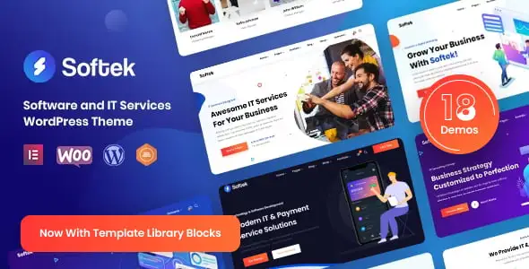 Softek software and IT solutions WordPress theme preview