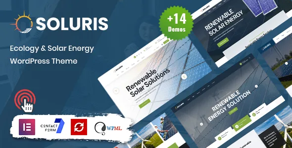 Soluris solar energy WordPress theme for renewable energy business websites