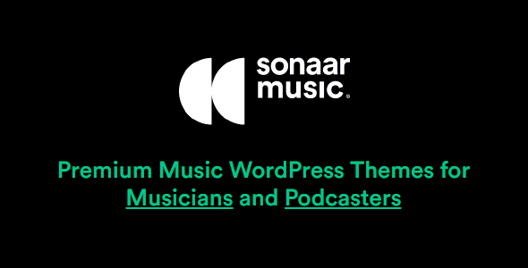 Sonaar music WordPress theme showcasing minimalist design for musicians and podcasters