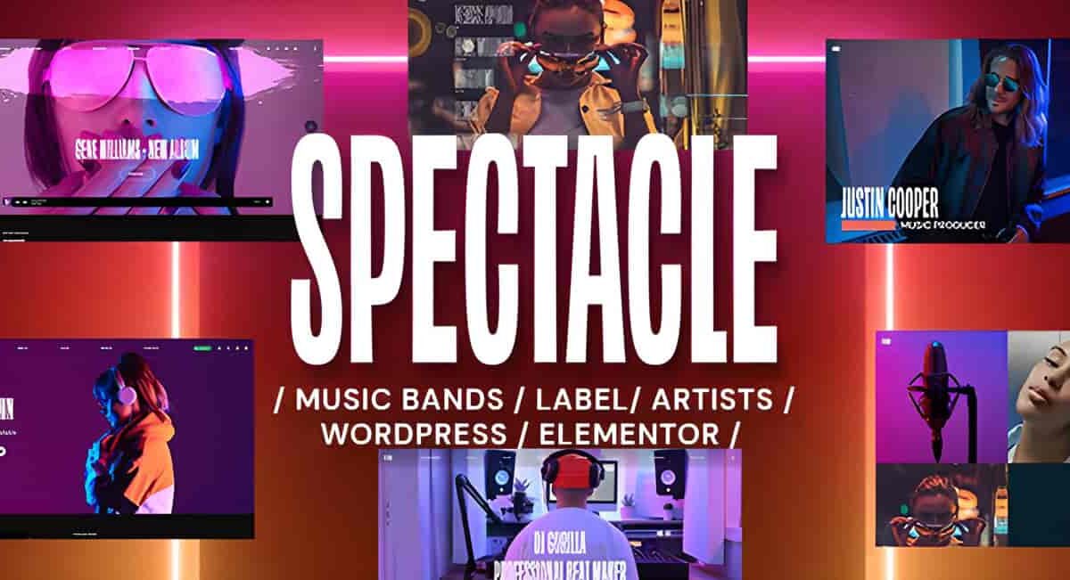 Spectacle music WordPress theme preview for bands and artists