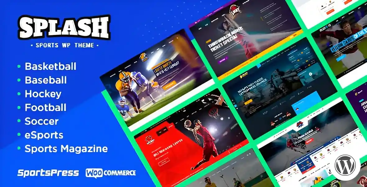 Splash WordPress sports theme for clubs and leagues