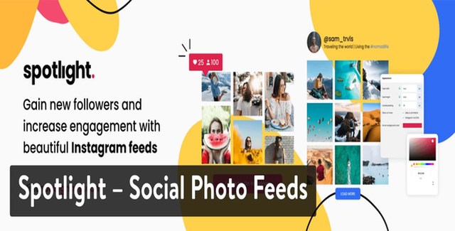 Spotlight Instagram Feeds Pro WordPress plugin showcasing an Instagram feed on a website