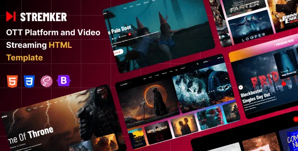 Stremker OTT video streaming HTML template with modern responsive design