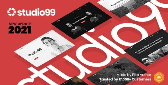 Studio99 responsive Bootstrap HTML5 template with dark mode and portfolio layout