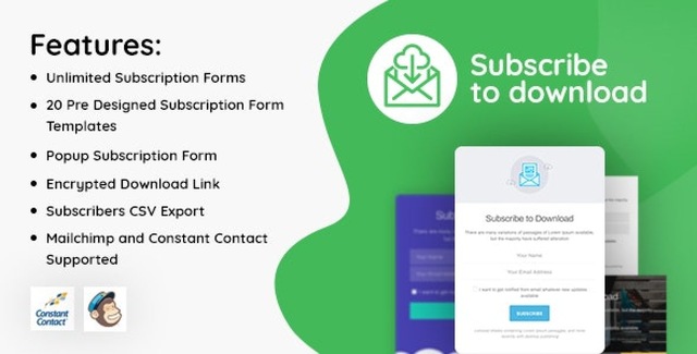 Subscribe To Download WordPress subscription plugin form preview