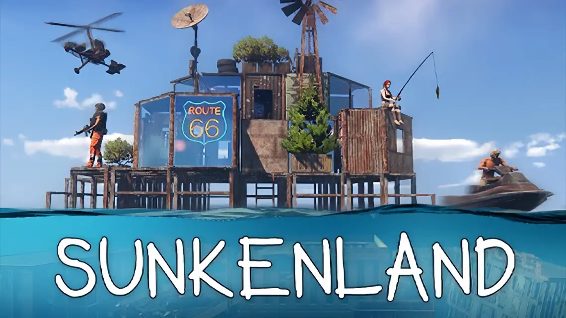 Sunkenland Build post-apocalyptic survival game submerged city exploration