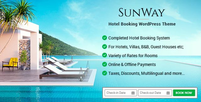 Sunway hotel booking WordPress theme for vacation rental properties