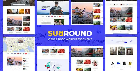Surround Vlog & Blog WordPress Theme – GPL License with 6 micro-niche demo layouts