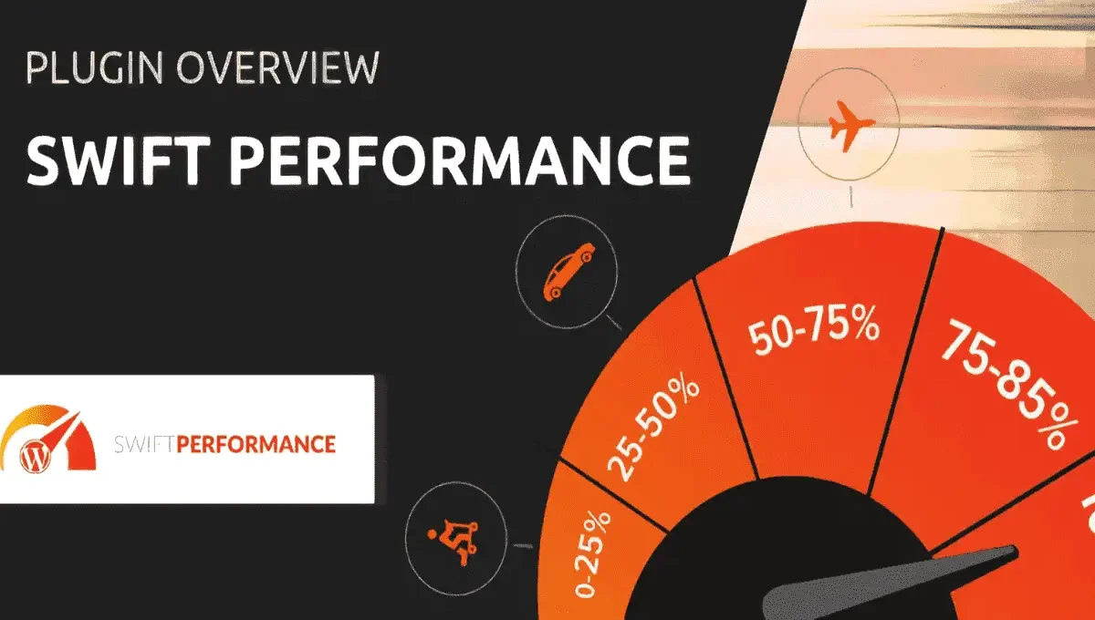 Swift Performance WordPress plugin dashboard showing PageSpeed scores, caching settings, and critical CSS optimization