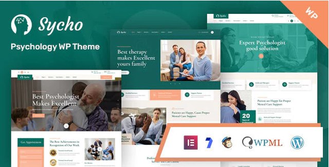 Sycho psychology WordPress theme homepage design for therapists and counselors
