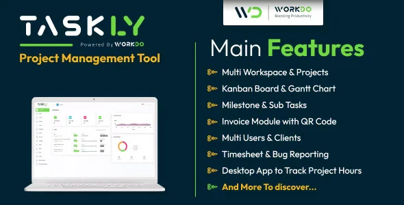Taskly PHP project management tool dashboard