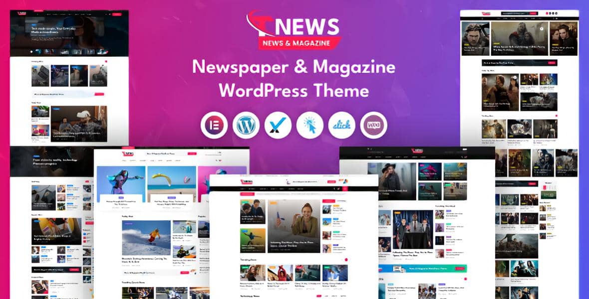 TNews news and magazine WordPress theme homepage demo preview