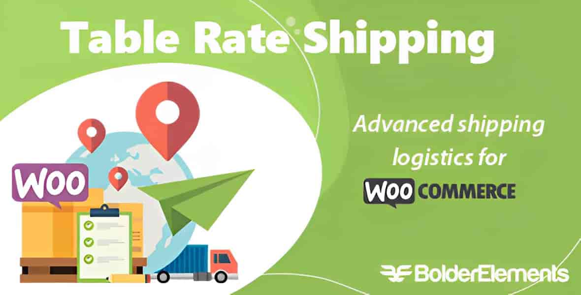Table Rate Shipping plugin interface showing flexible WooCommerce shipping rate configuration