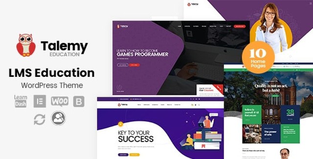 Talemy LearnDash WordPress theme for building professional online education platforms with Elementor and BuddyPress