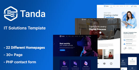 Tanda IT solutions HTML5 website template preview with responsive design layout