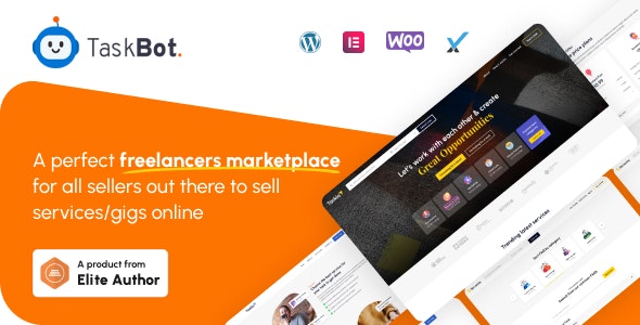 Taskbot freelancer marketplace WordPress plugin dashboard interface