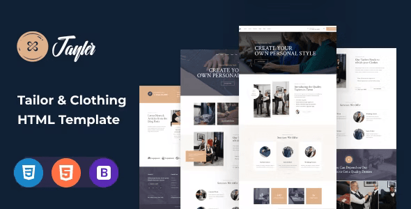 Tayler tailor and clothing business HTML template homepage preview