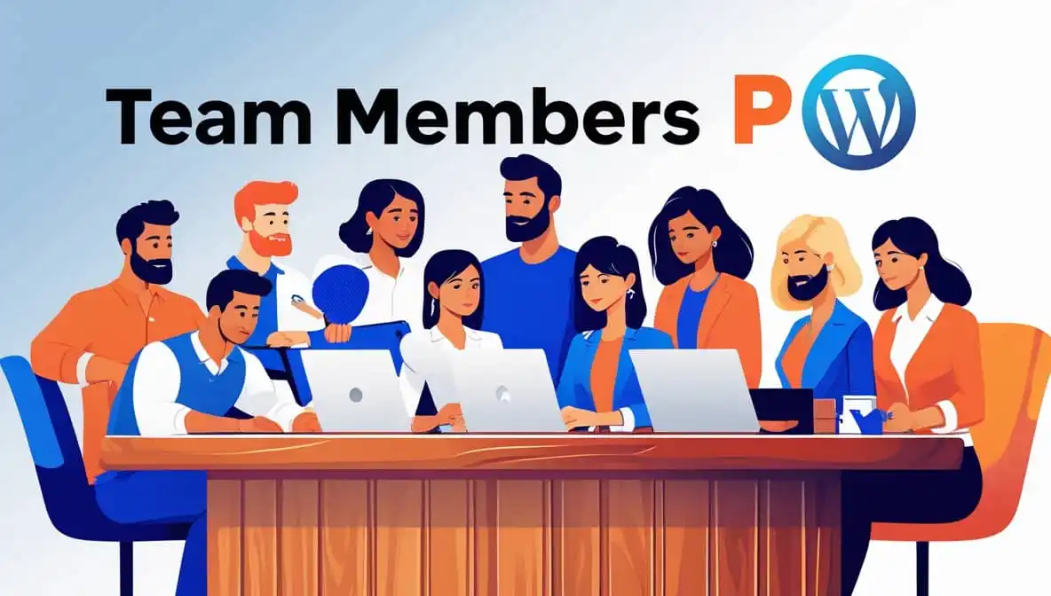 Team Members Pro WordPress plugin showcasing grid layout with team member profiles and popup detail options
