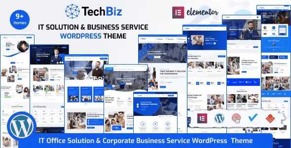 Techbiz IT solutions and business consulting WordPress theme preview