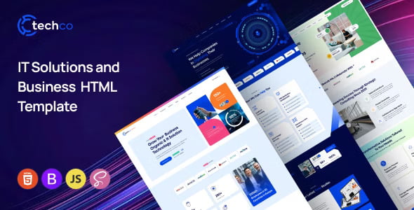 Techco IT solutions and business HTML template preview with modern responsive design layout