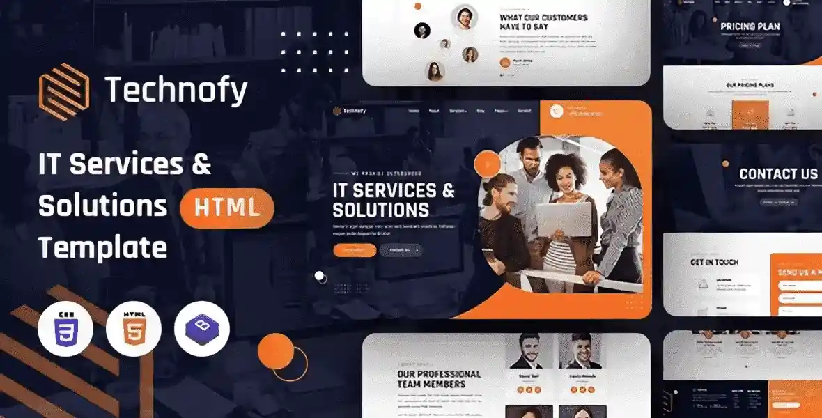Technofy IT services HTML5 template showcasing modern minimalist website design for technology businesses