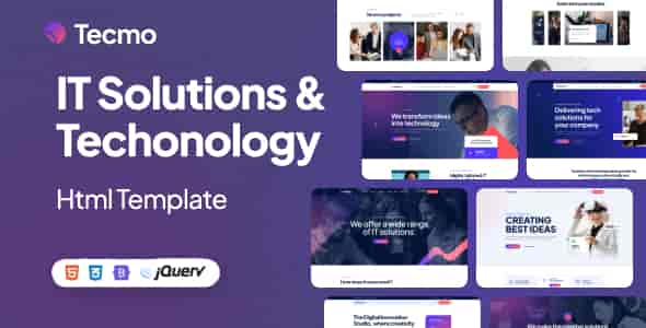 Tecmo IT solutions and technology HTML template with responsive layout