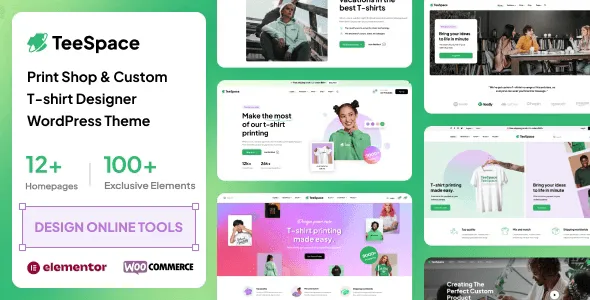 TeeSpace WordPress theme for print shops and custom t-shirt designer stores