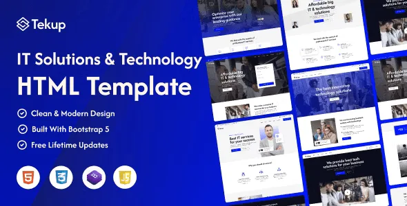 Tekup IT services HTML template homepage design preview