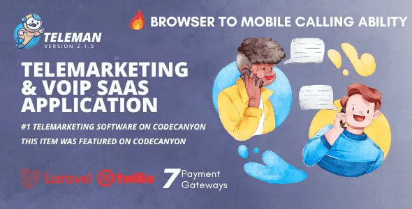 Teleman telemarketing SaaS PHP script with IVR dialer and Twilio VoIP calling interface