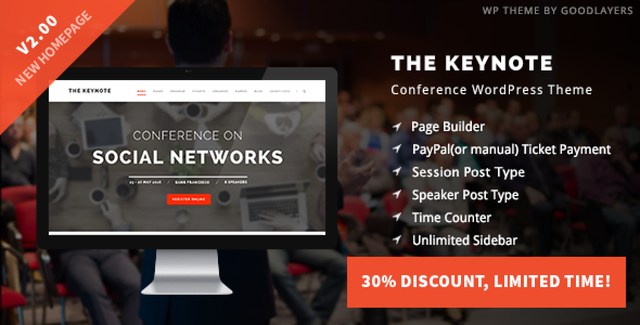 The Keynote conference and event WordPress theme preview