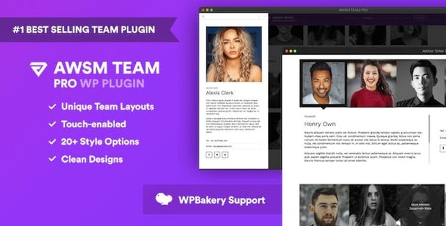 AWSM Team Pro WordPress team showcase plugin with multiple team layout presets