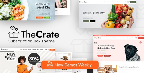 TheCrate subscription box WordPress theme storefront layout for WooCommerce
