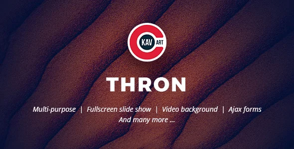 Thron creative one page HTML5 template preview with modern design and animated backgrounds