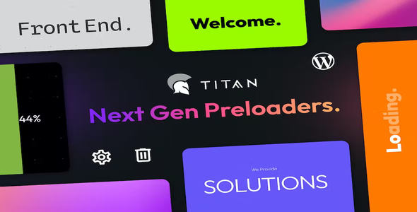 Titan Preloaders WordPress Plugin showing award-winning preloader designs and hand-drawn animations