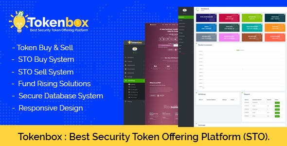 Tokenbox STO platform PHP script dashboard for security token offering management