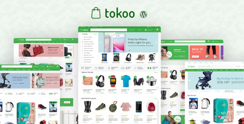 Tokoo WooCommerce electronics theme homepage layout showcasing product listings and navigation