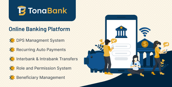TonaBank online banking platform PHP script dashboard interface