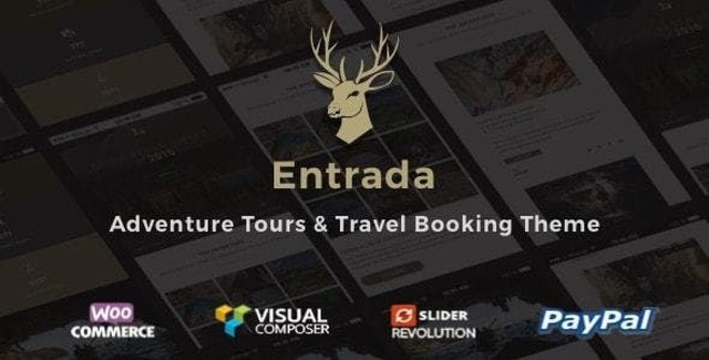Entrada tour operator WordPress theme showing responsive travel website layout