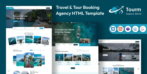 Tourm responsive travel agency HTML template preview