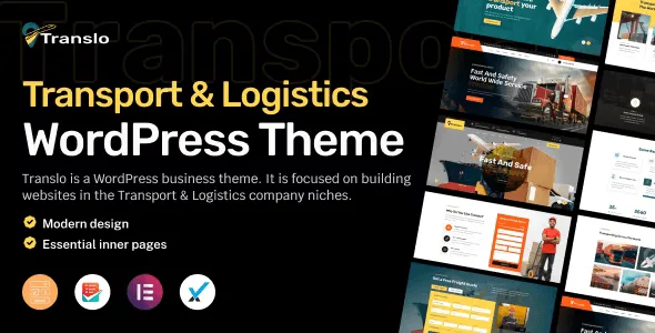 Translo logistics and transportation WordPress theme layout preview