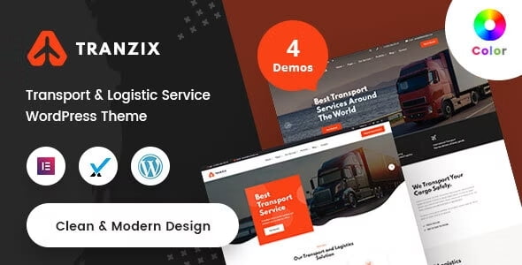 Tranzix logistics and transportation WordPress theme homepage preview