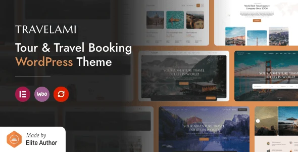 Travelami travel WordPress theme with Elementor page builder interface