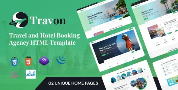 Travon tour and hotel booking HTML template with Elementor Pro and Adivaha API integration