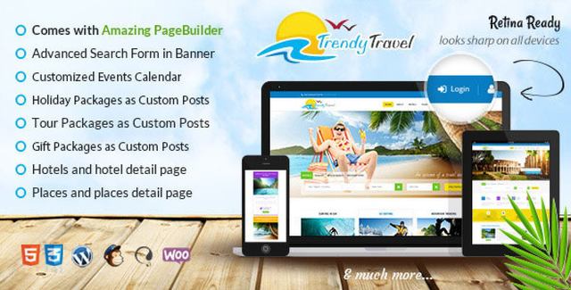Trendy Travel multipurpose tour package WordPress theme for travel websites