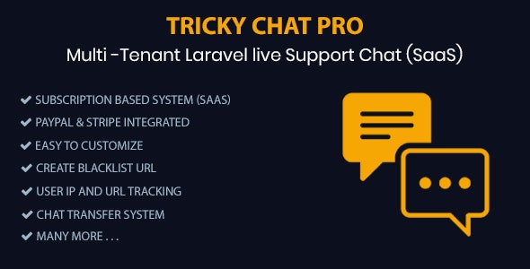 Tricky Chat Pro multi-tenant live support chat dashboard interface