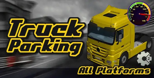 Truck Parking PRO HTML5 game script preview showing truck parking simulator gameplay