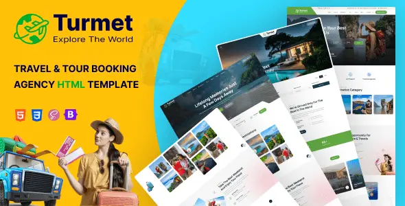 Turmet travel agency HTML template homepage layout preview