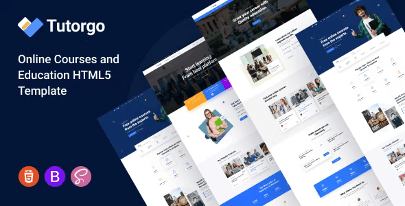 Tutorgo education HTML template showcasing modern online learning website design