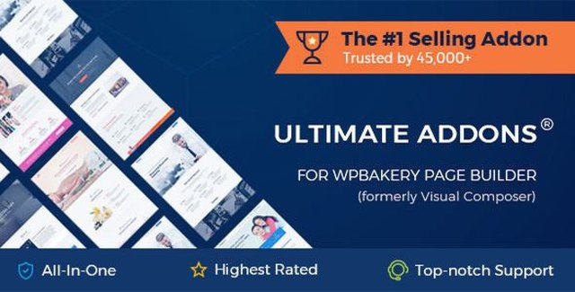Ultimate Addons for WPBakery Page Builder WordPress plugin interface showing premium page builder elements